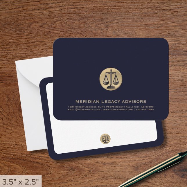 Navy and Gold Justice Scale Note Cards (Creator Uploaded)