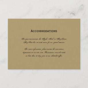 Navy and Gold Masquerade Wedding Insert Card