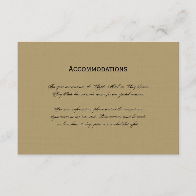 Navy and Gold Masquerade Wedding Insert Card (Front)