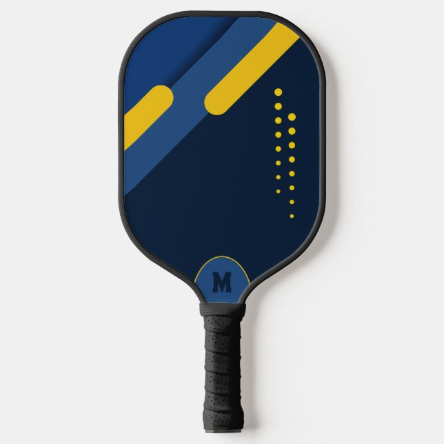 Navy and Gold Personalised Pickleball Paddle (Front)