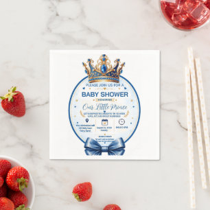 Navy and Gold Prince Crown Napkins