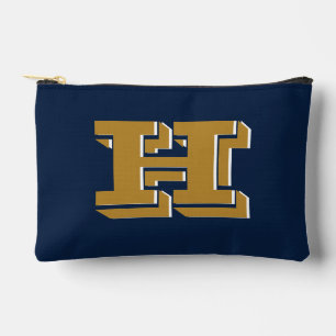 Navy and Gold School Pride Color Style Monogram Accessory Pouch