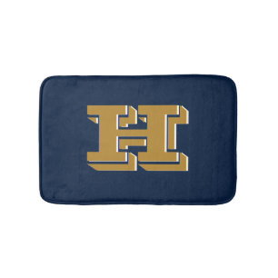 Navy and Gold School Pride Color Style Monogram Bath Mat