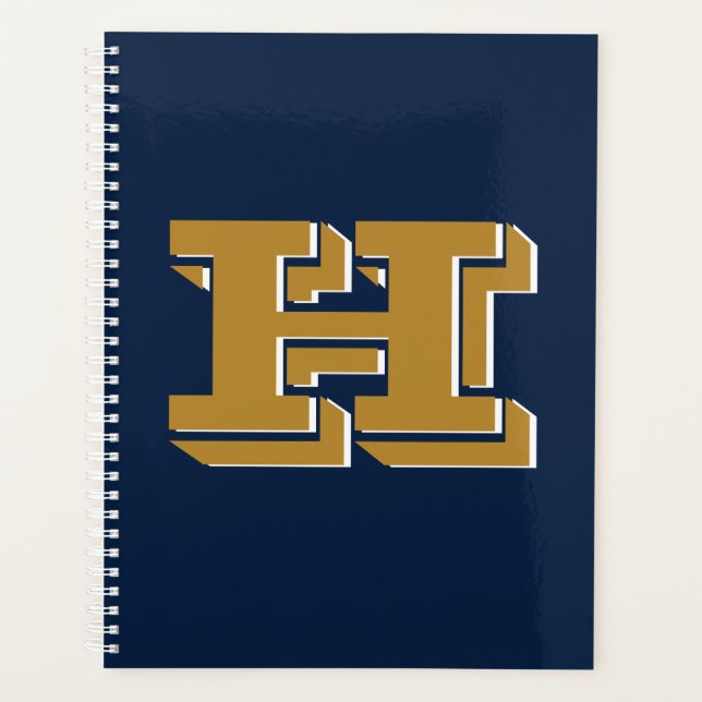 Navy and Gold School Pride Color Style Monogram Planner (Front)