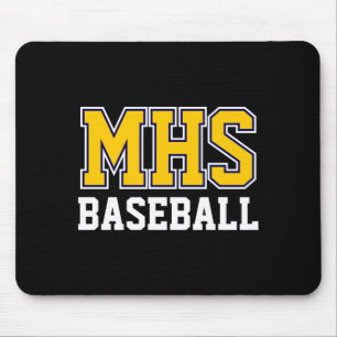 Navy And Gold School Spirit Custom Baseball Team T Mouse Pad