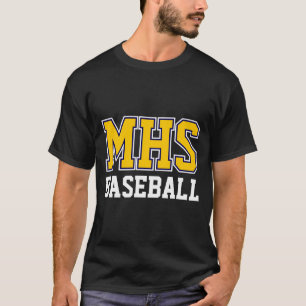 Navy And Gold School Spirit Custom Baseball Team T T-Shirt