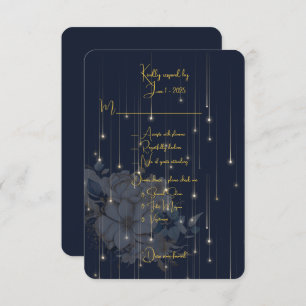 Navy and Gold Semi-formal Wedding Response Card