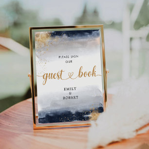 Navy and Gold Sign Our Guest Book Sign