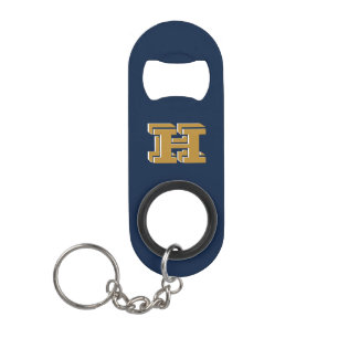 Navy and Gold Stainless Keychain Bottle Opener