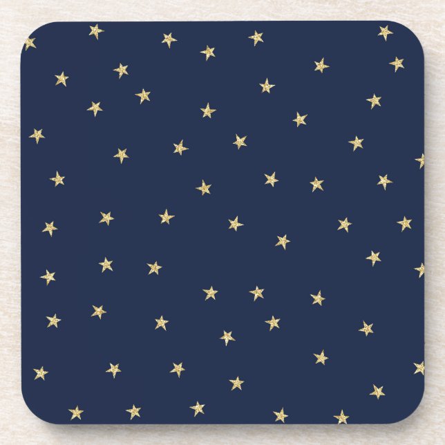 Navy And Gold Stars Coaster (Front)