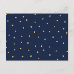 Navy And Gold Stars Postcard