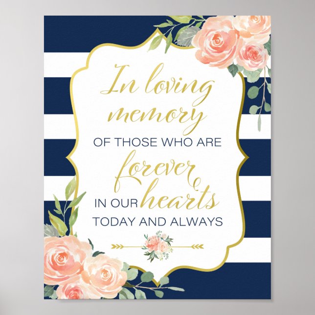 Navy and Gold Wedding Sign | Bridal Shower Sign (Front)