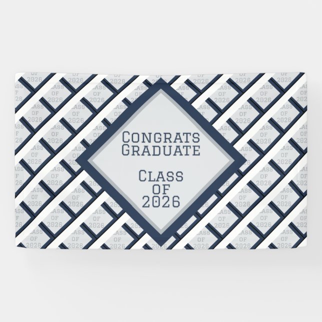 Navy and Grey Graduation | 2026 Banner (Horizontal)