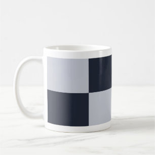 Navy and Grey Rectangles Coffee Mug