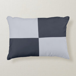 Navy and Grey Rectangles Decorative Cushion