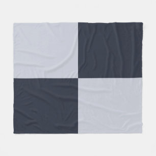 Navy and Grey Rectangles Fleece Blanket