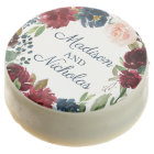 Navy and Marsala Floral Wedding Oreo Cookie Favour