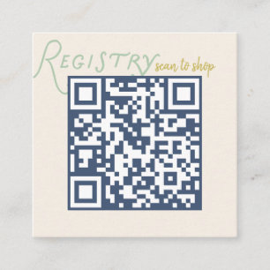 Navy and Mint Doodle Baby Registry QR Code Enclosure Card