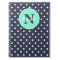 Navy and Mint Dots, Initial, and Name