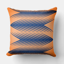 Navy and Orange Geometric Throw Pillow