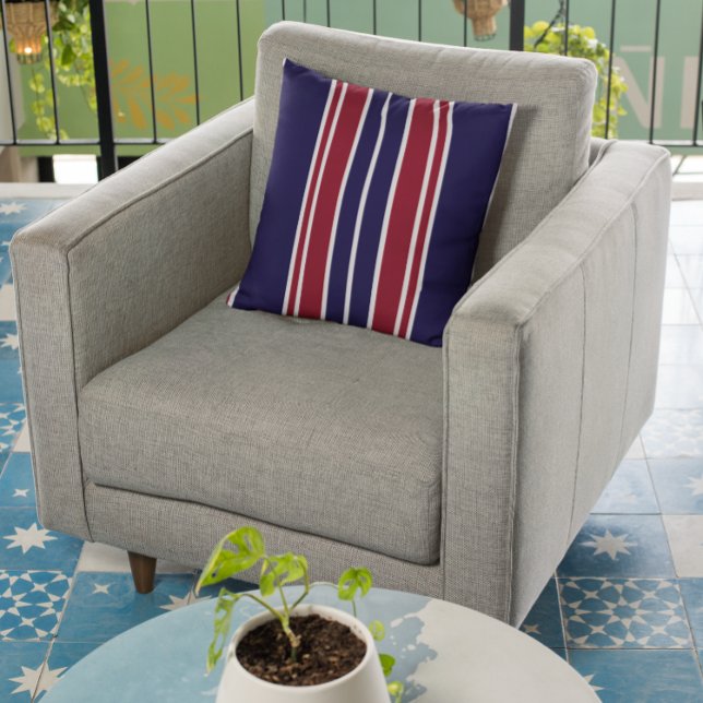 Navy and Red Stripes Cushion (Creator Uploaded)