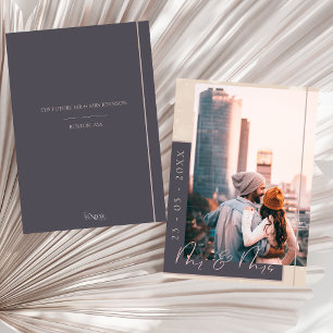 Navy and Rose Gold Mr. and Mrs. Script Photo Save The Date