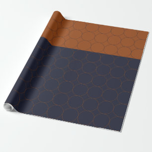 Navy and Rust Circles II Wrapping Paper