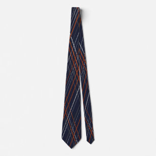 Navy and Rust Crossing Diagonal Lines Tie