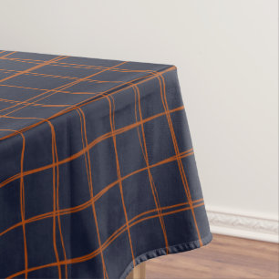 Navy and Rust Thread Pattern Tablecloth