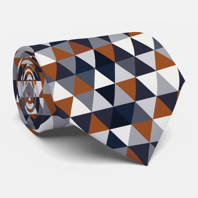 Navy and Rust Triangles I B Tie (Rolled)