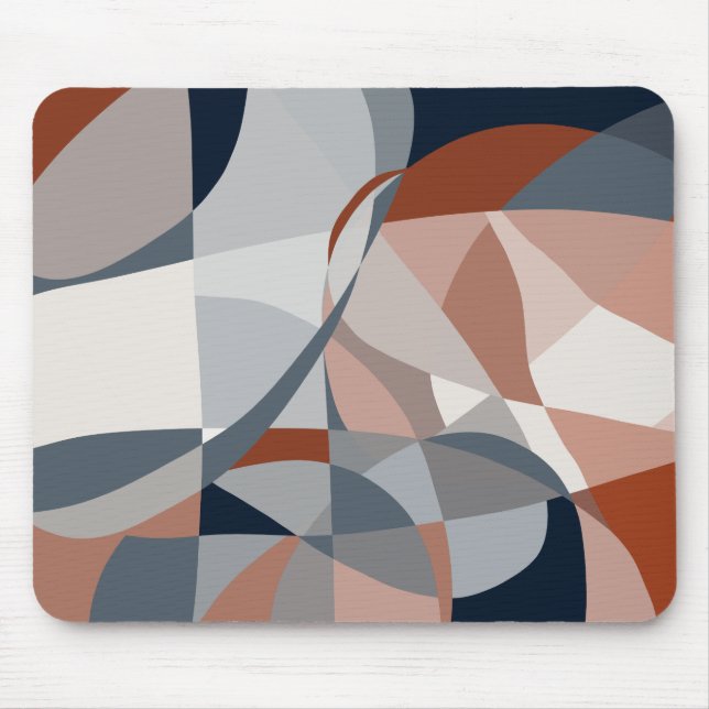 Navy and Rust (XIV) Abstract Mouse Pad (Front)