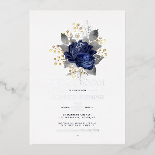 Navy and Silver Floral Bat Mitzvah Photo