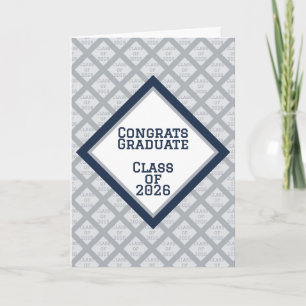 Navy and Silver Graduation Card 2026