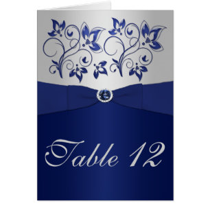 Navy and Silver Table Number Card