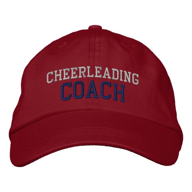 Navy and Silver Text Cheerleading Coach Hat (Front)