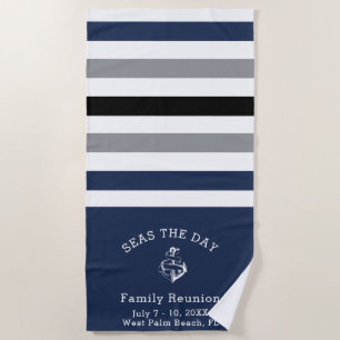 Navy and White ash - Design Your Own Beach Towel