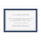 Navy and White Border Hotel Accommodations Card