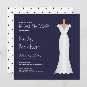 Navy and White Bridal Shower Invitation