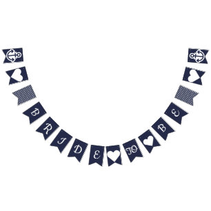 Navy and White Bride To Be Nautical Bunting
