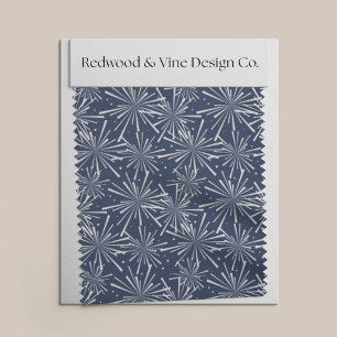 Navy and White Fireworks Pattern Fabric