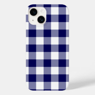 Navy and White Gingham Pattern Case-Mate iPhone 14 Case