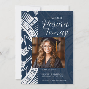 Navy and White Invitation