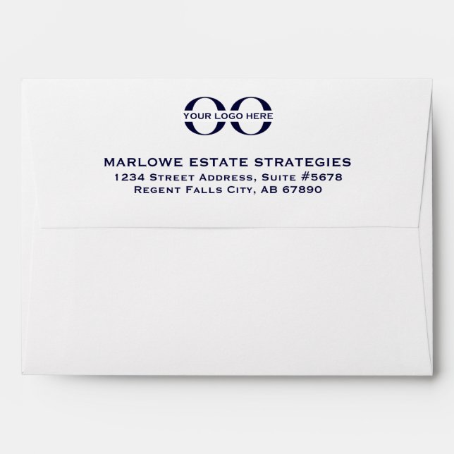 Navy and White Logo Envelope (Back (Top Flap))