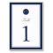 Navy and White Monogram Table Number Card