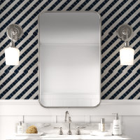 Navy and White Mosaic Diagonal Pattern
