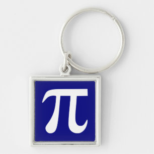 Navy and White Pi Symbol Key Ring