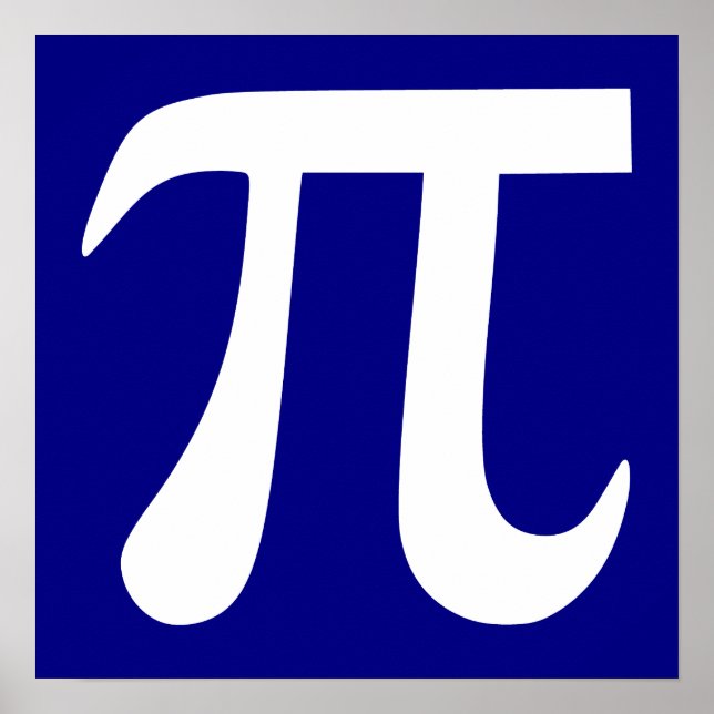Navy and White Pi Symbol Poster (Front)