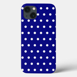Navy and White Polka Dots iPhone 13 Case