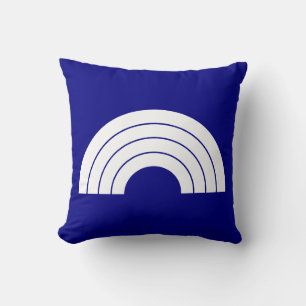 Navy and white Rainbow Cushion