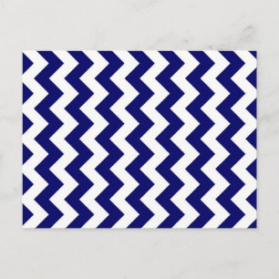 Navy and White Zigzag Postcard